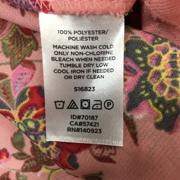 LOFT Blouse Top Floral Paisley Textured Long Sleeve Keyhole Draped Sleeves Small - Picture 9 of 10